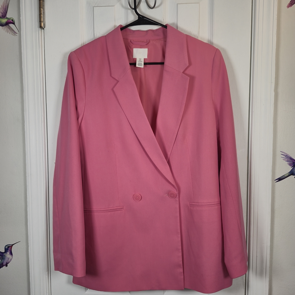H&M Pink Double-Breasted Blazer